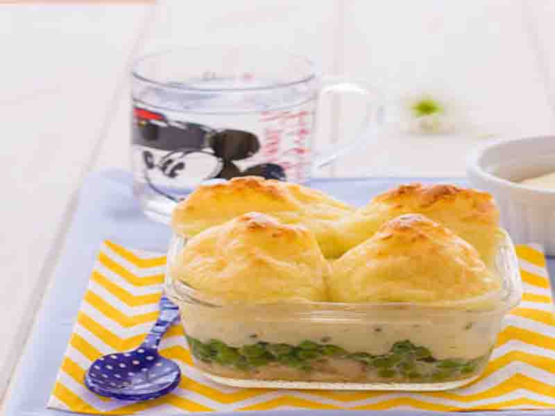 Fish Cake With mashed potatoes for kids-children